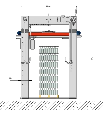 Detail of Automatic ring wrapper