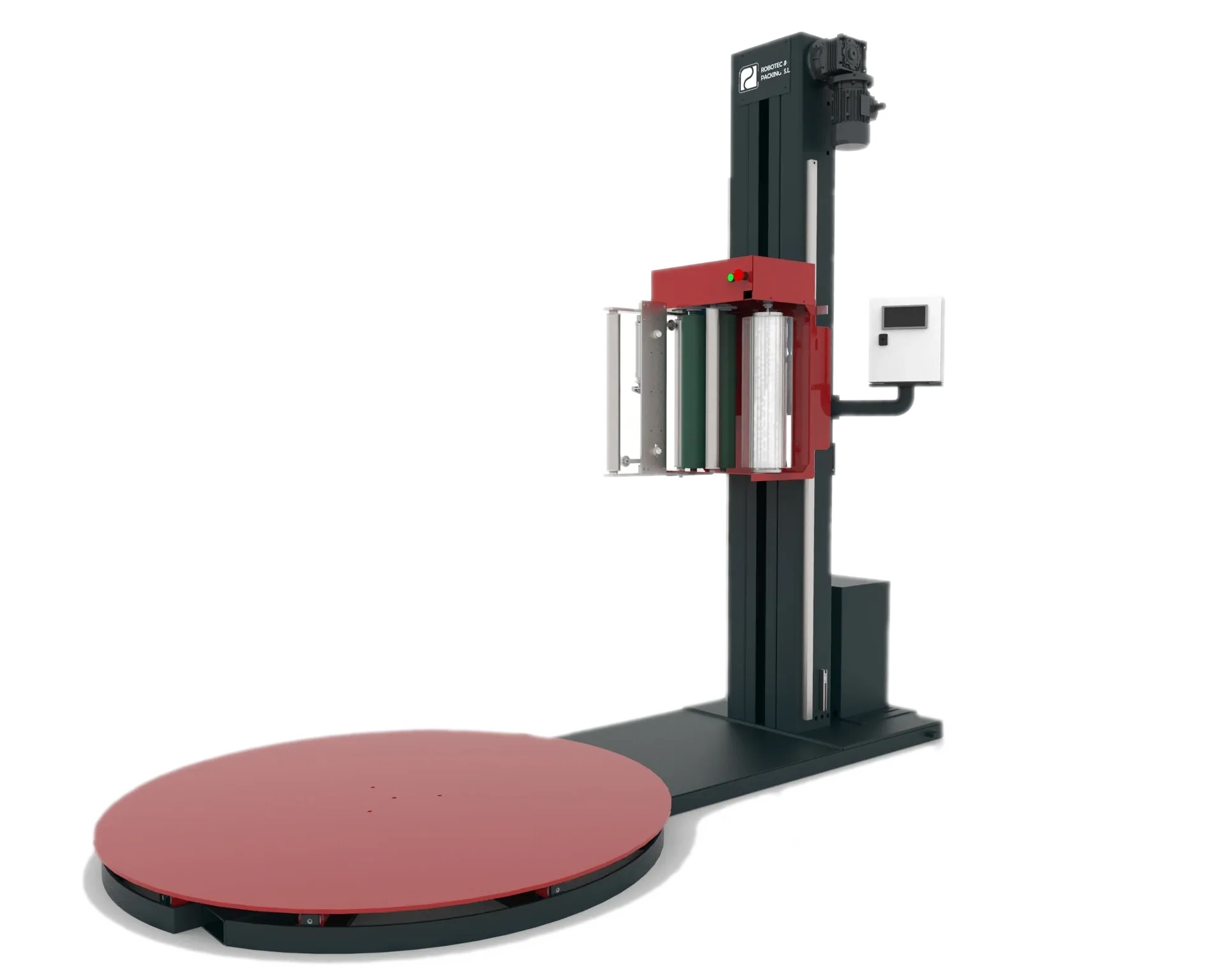 Semi-automatic turntable wrapper
