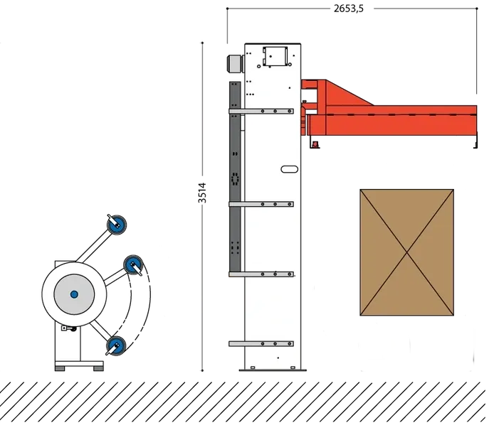 Plano técnico de Cintadora automática horizontal