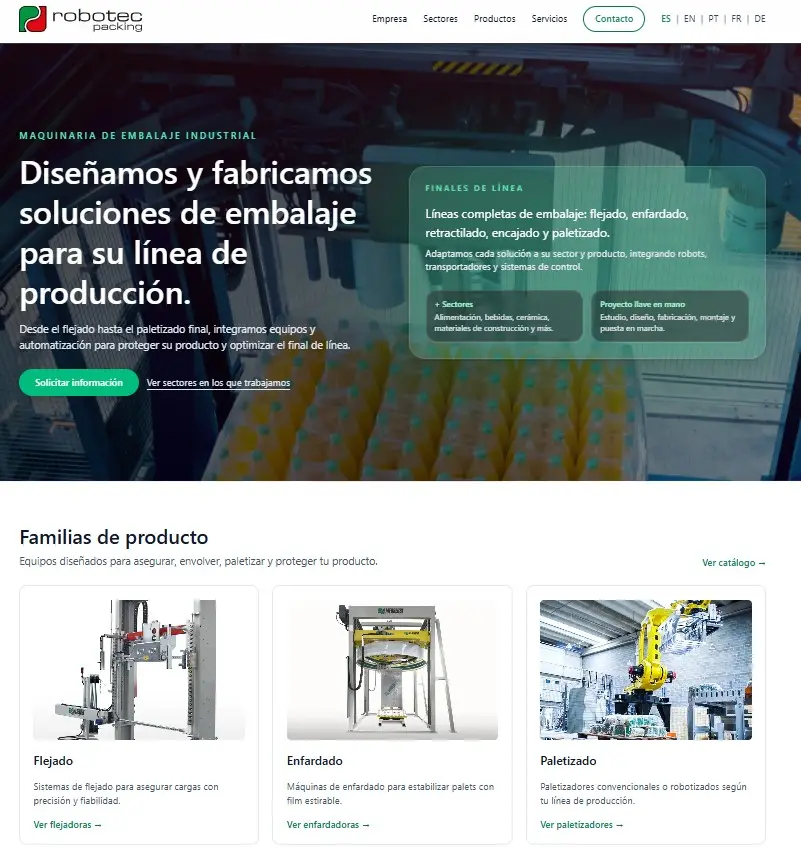 Nouveau site corporate Robotec Packing