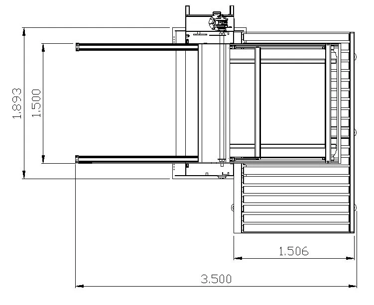 Technical drawing of Automatic layer palletizer